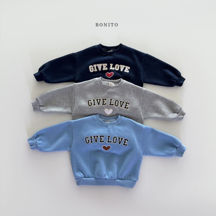 Bonito - Korean Children Fashion - #toddlerclothing - Give Love Sweatshirt