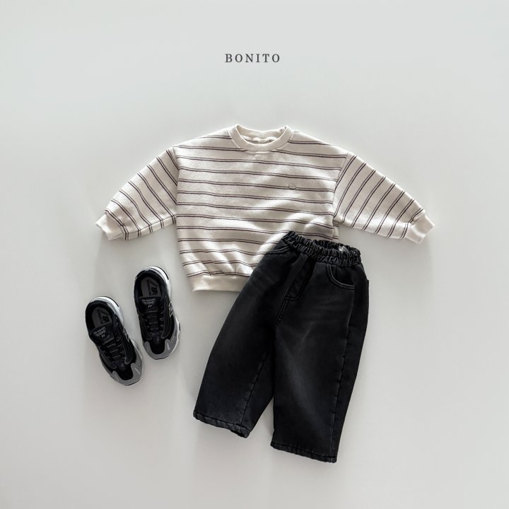 Bonito - Korean Children Fashion - #toddlerclothing - Papaya Stripe Knit Sweatshirt - 10