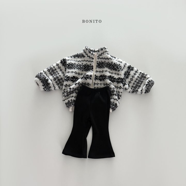 Bonito - Korean Children Fashion - #toddlerclothing - Snowflake Fleece Zip-Up - 9