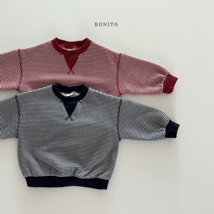Bonito - Korean Children Fashion - #toddlerclothing - Tiny Stripe Triangle Sweatshirt - 3
