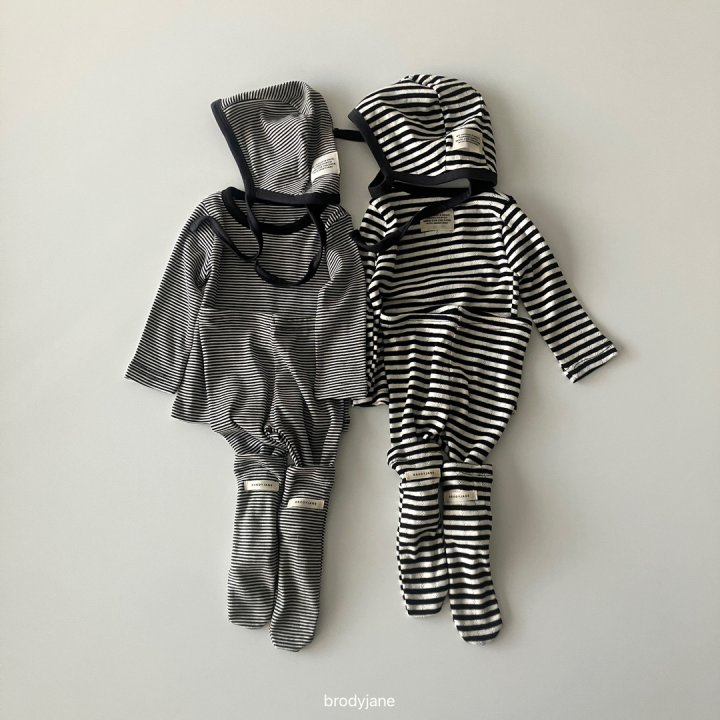 Brody Jane - Korean Baby Fashion - #babyoutfit - Stripe Cozy Set-up