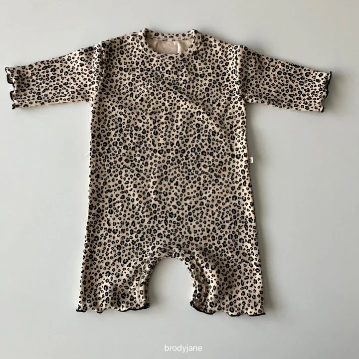 Brody Jane - Korean Baby Fashion - #onlinebabyboutique - Peach Leopard All-In-One - 5