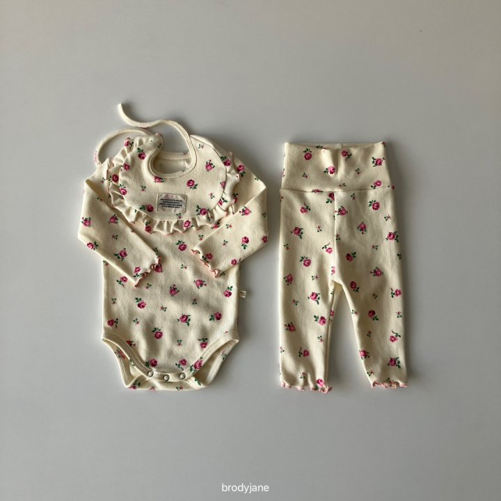 Brody Jane - Korean Baby Fashion - #onlinebabyboutique - Peach Rose Bib - 6