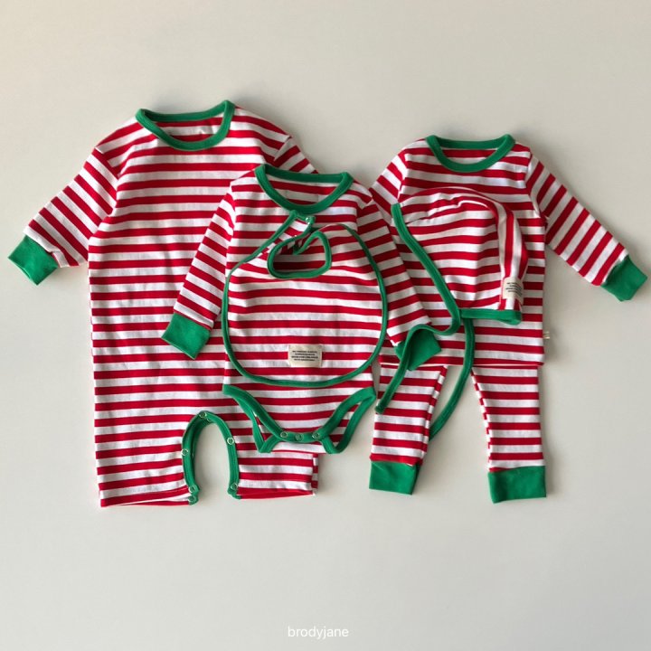 Brody Jane - Korean Baby Fashion - #onlinebabyshop - Christmas Stripe Bib