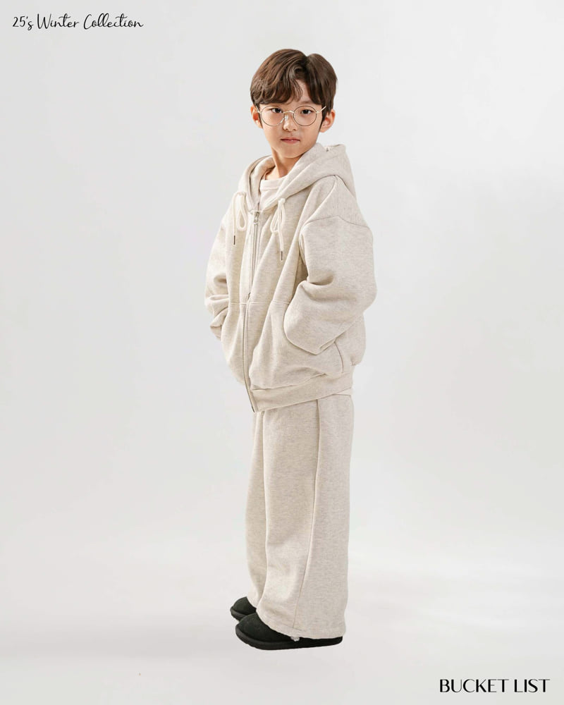 Bucket List - Korean Children Fashion - #Kfashion4kids - Fleece Two Way Zip-Up Hoodie - 9