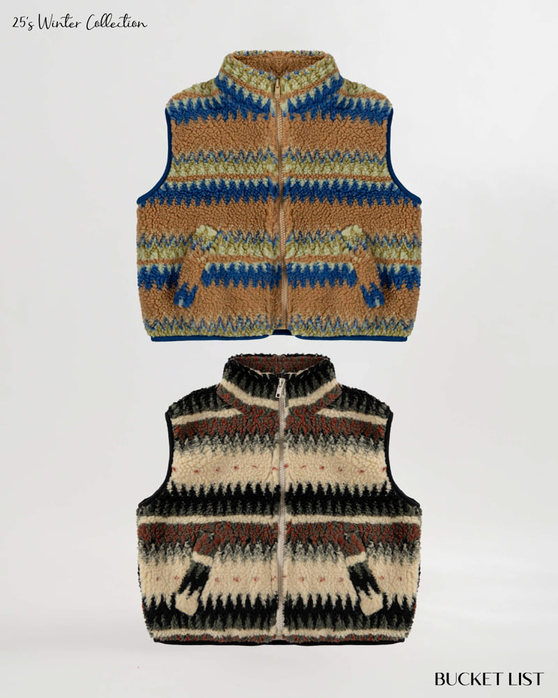 Bucket List - Korean Children Fashion - #kidzfashiontrend - Zigzag Fleece Vest - 4