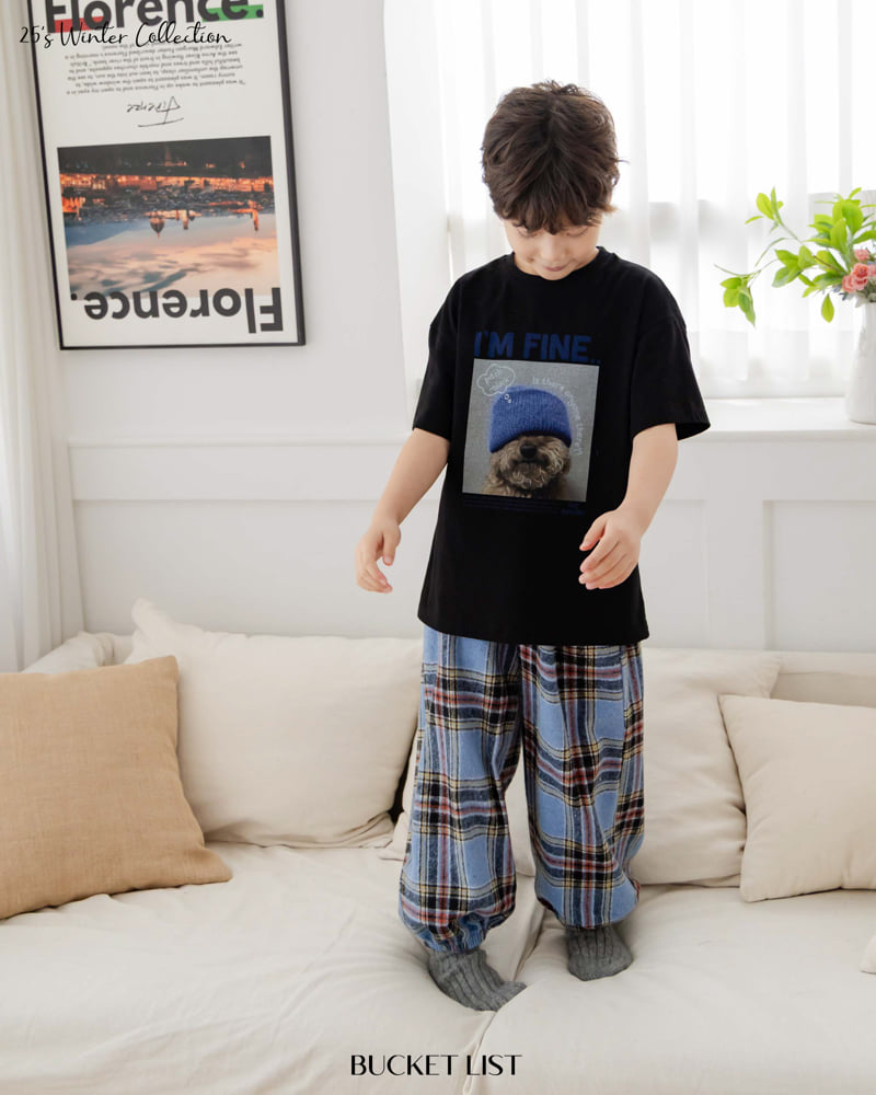 Bucket List - Korean Children Fashion - #childofig - Fleece Check Jogger Pants - 6