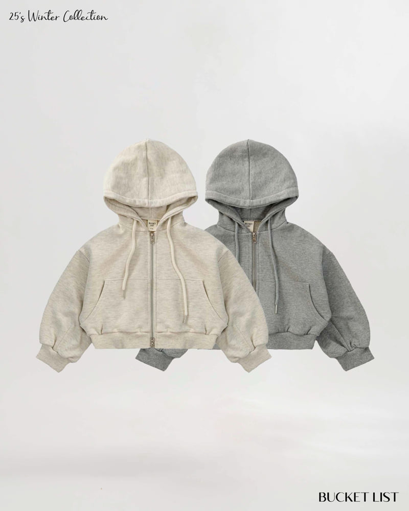 Bucket List - Korean Children Fashion - #childofig - Fleece Crop Zip-Up Hoodie - 10