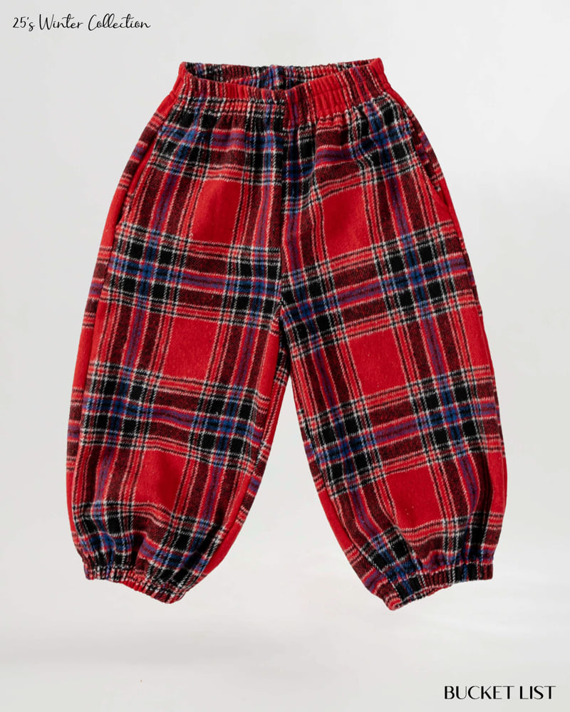 Bucket List - Korean Children Fashion - #childrensboutique - Fleece Check Jogger Pants - 7