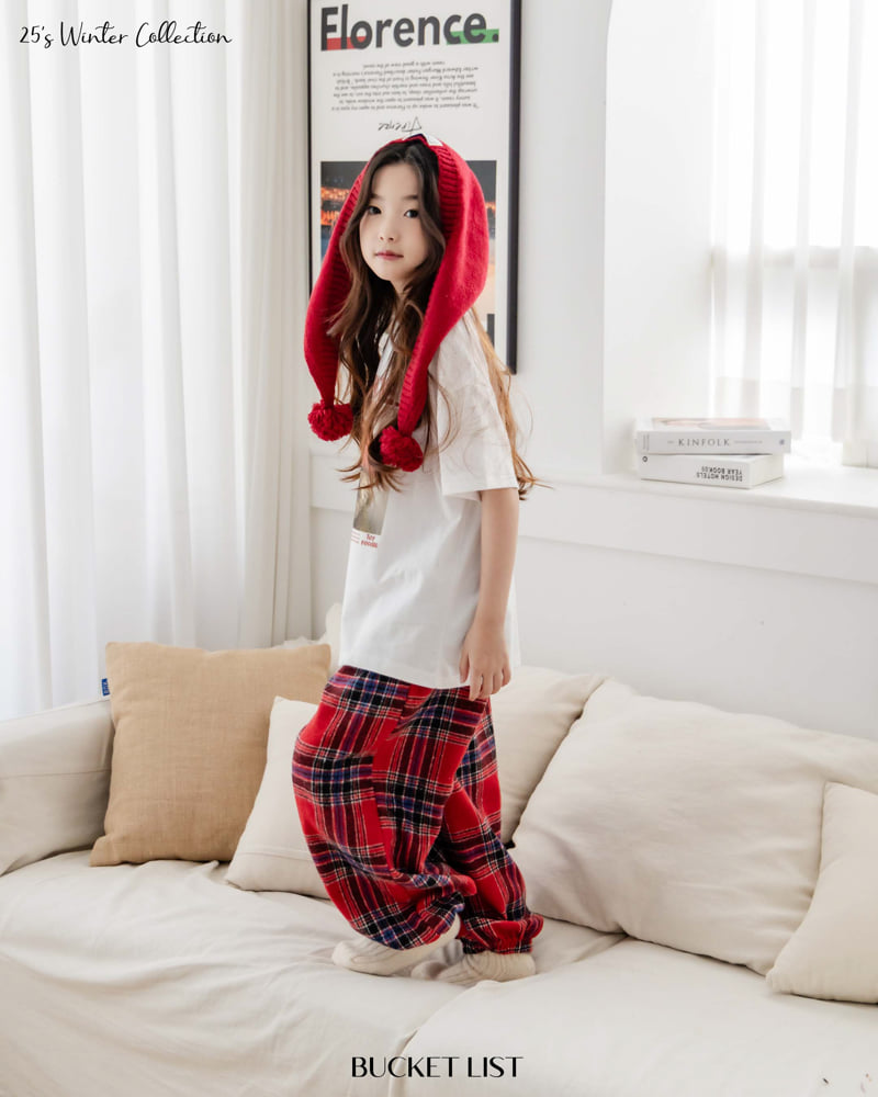 Bucket List - Korean Children Fashion - #designkidswear - Fleece Check Jogger Pants - 8