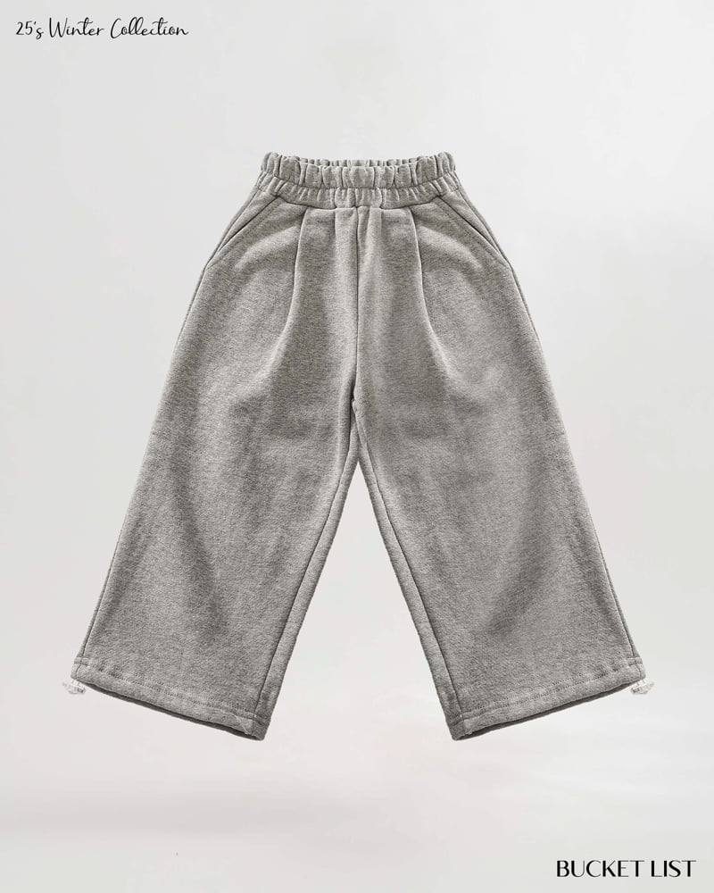 Bucket List - Korean Children Fashion - #designkidswear - Fleece Wide Sweat Pants - 7