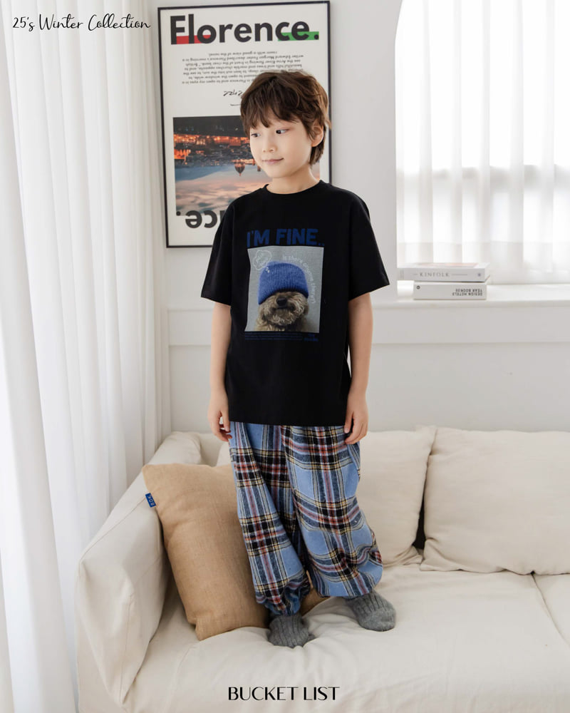 Bucket List - Korean Children Fashion - #discoveringself - Fleece Check Jogger Pants - 9