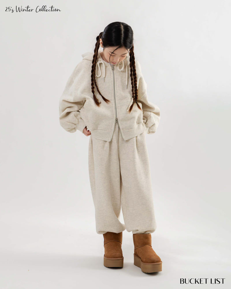 Bucket List - Korean Children Fashion - #fashionkids - Fleece Wide Sweat Pants - 9