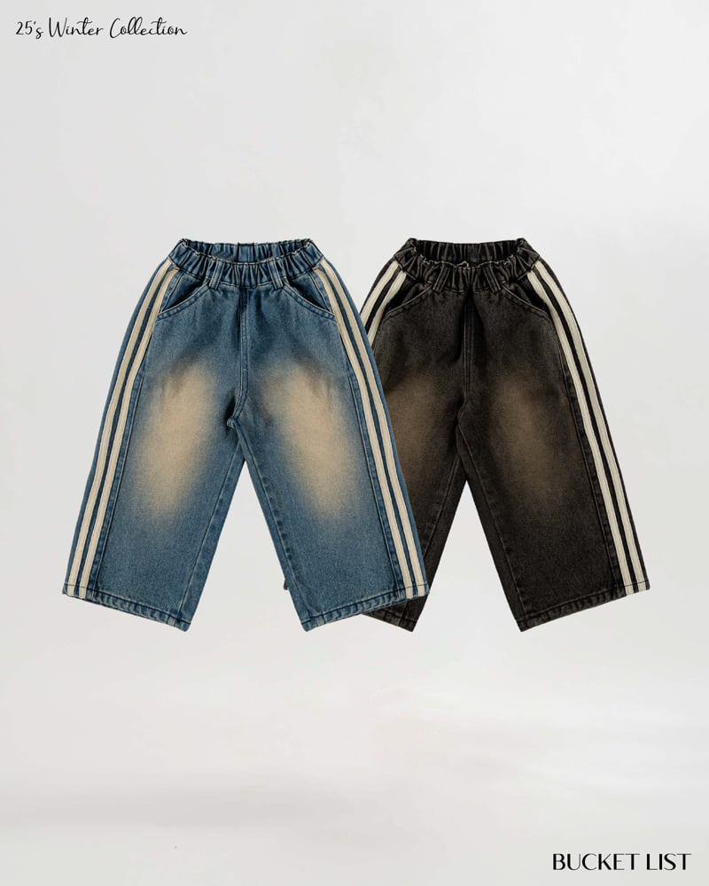 Bucket List - Korean Children Fashion - #fashionkids - Track Fleece Denim Pants