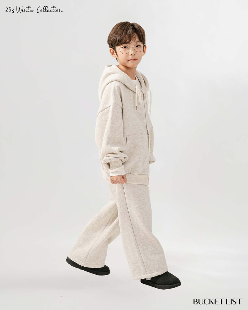 Bucket List - Korean Children Fashion - #kidsshorts - Fleece Two Way Zip-Up Hoodie - 6