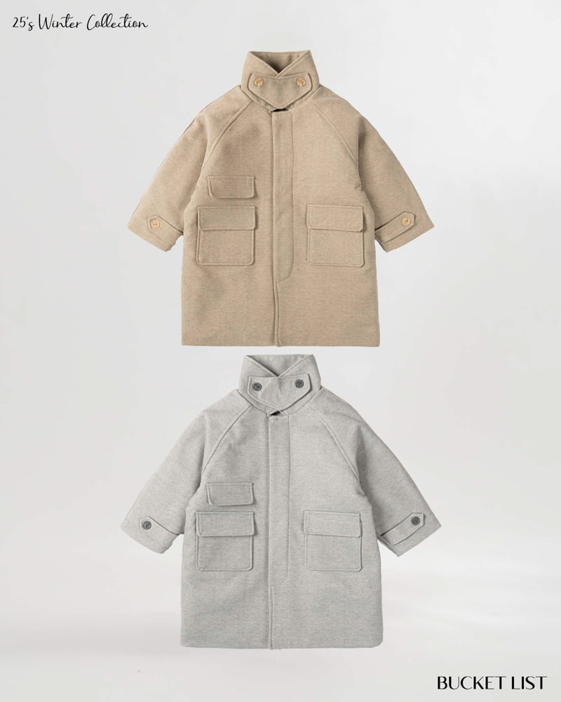 Bucket List - Korean Children Fashion - #kidsshorts - Herringbone Long Coat - 3