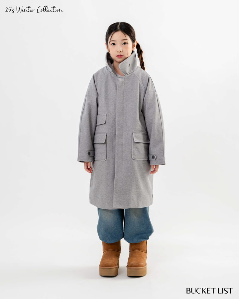 Bucket List - Korean Children Fashion - #kidsshorts - Herringbone Long Coat - 4
