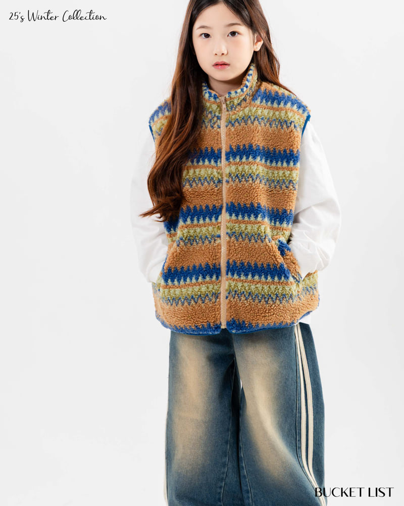 Bucket List - Korean Children Fashion - #kidzfashiontrend - Zigzag Fleece Vest - 3