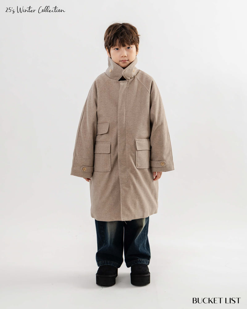 Bucket List - Korean Children Fashion - #kidzfashiontrend - Herringbone Long Coat - 5