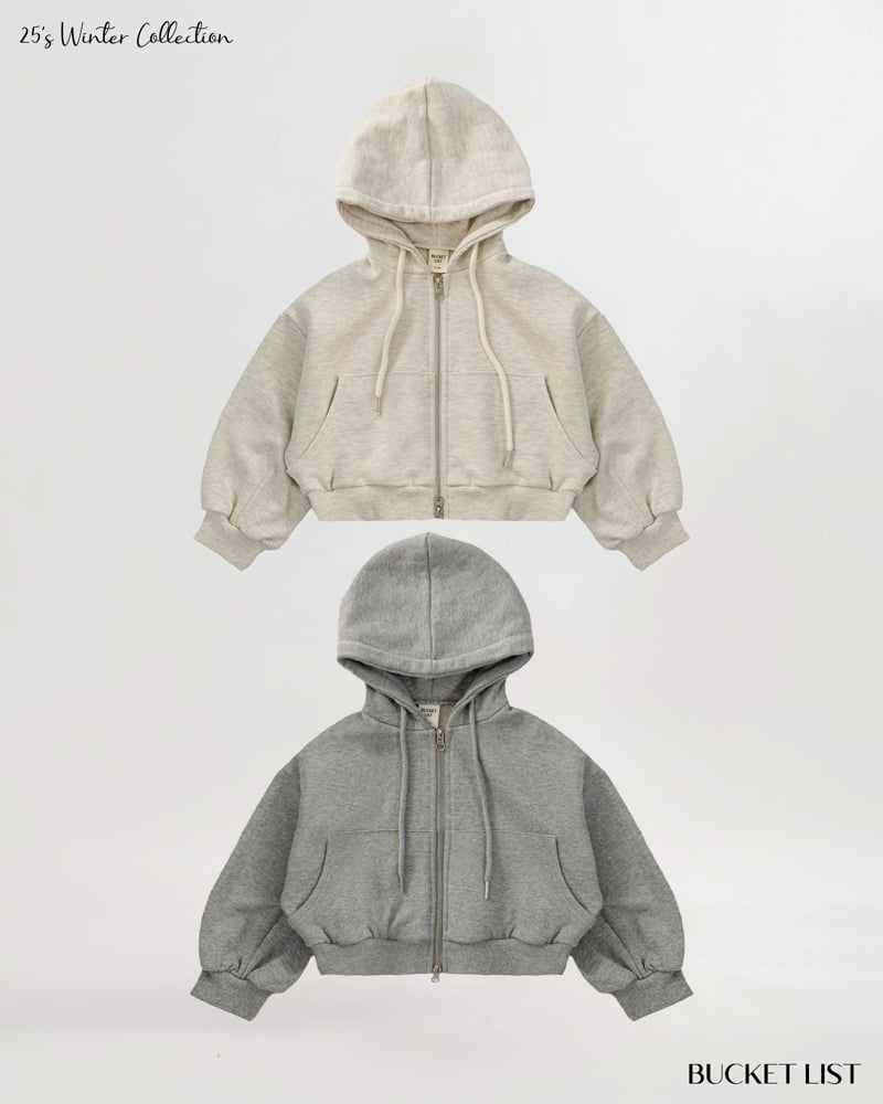 Bucket List - Korean Children Fashion - #kidzfashiontrend - Fleece Crop Zip-Up Hoodie