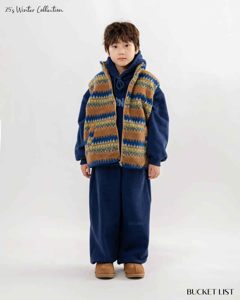 Bucket List - Korean Children Fashion - #magicofchildhood - Zigzag Fleece Vest - 6