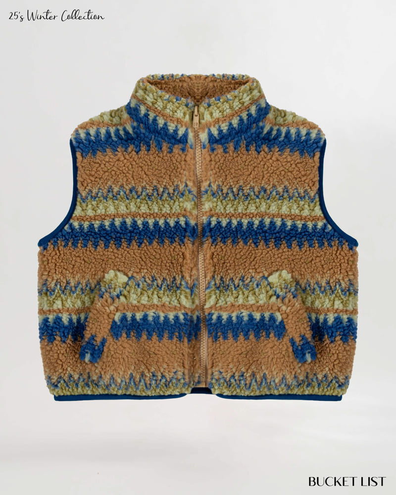 Bucket List - Korean Children Fashion - #minifashionista - Zigzag Fleece Vest - 7