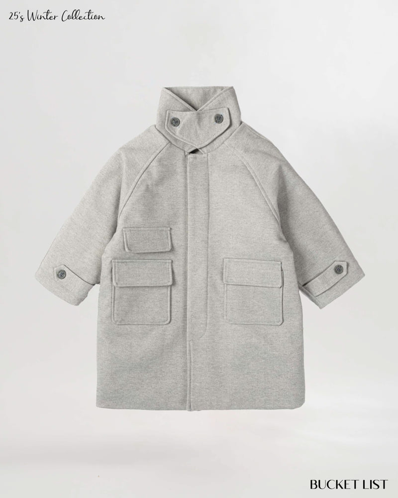 Bucket List - Korean Children Fashion - #minifashionista - Herringbone Long Coat - 9