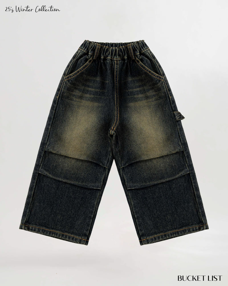 Bucket List - Korean Children Fashion - #minifashionista - Corduroy Balloon Denim Pants - 4