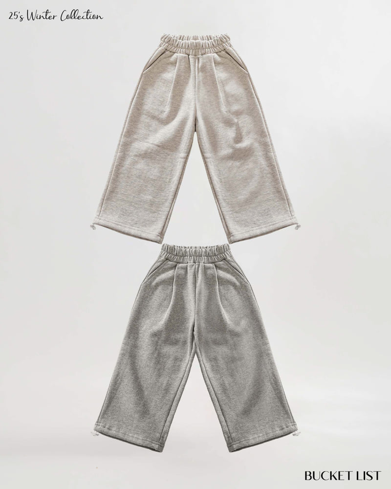 Bucket List - Korean Children Fashion - #prettylittlegirls - Fleece Wide Sweat Pants