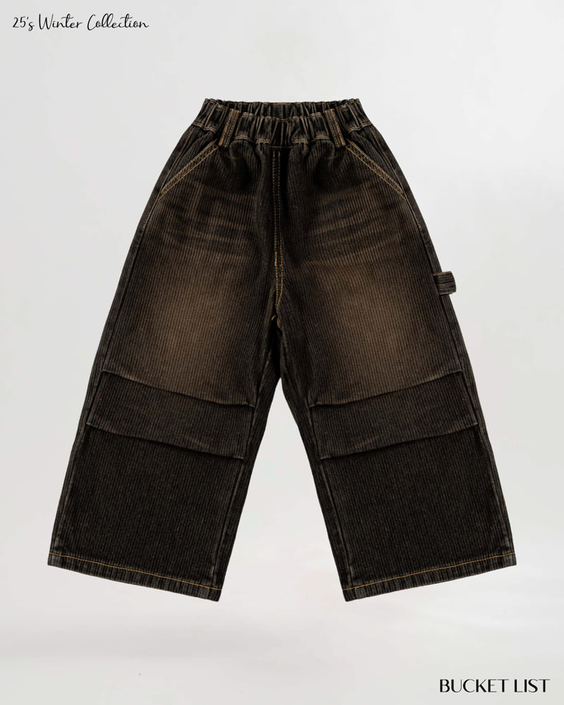 Bucket List - Korean Children Fashion - #stylishchildhood - Corduroy Balloon Denim Pants - 7