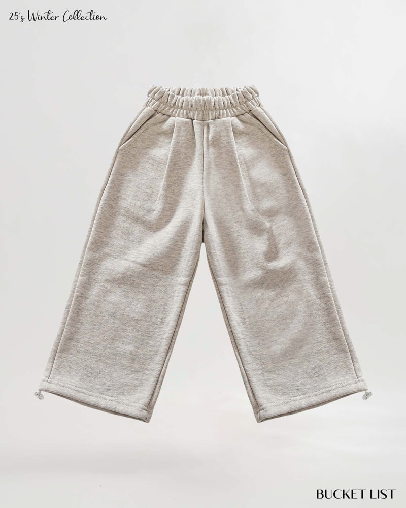 Bucket List - Korean Children Fashion - #toddlerclothing - Fleece Wide Sweat Pants - 4