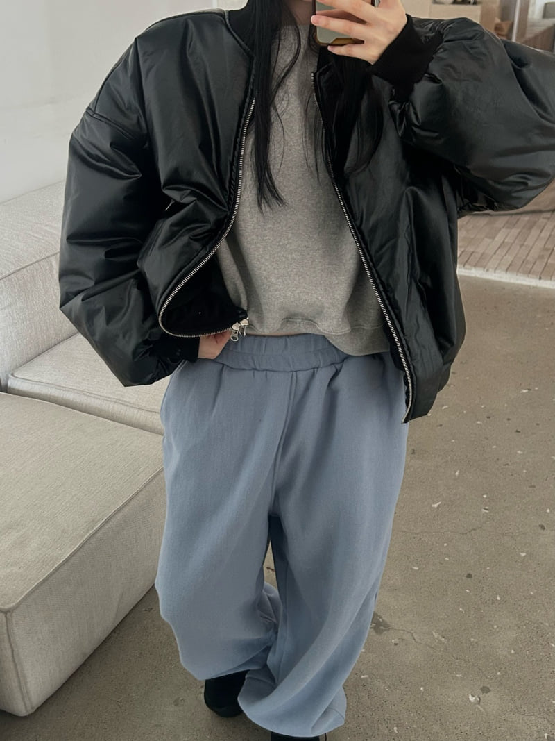 Buckle - Korean Women Fashion - #momslook - Double Fleece Wide Jogger Pants - 3