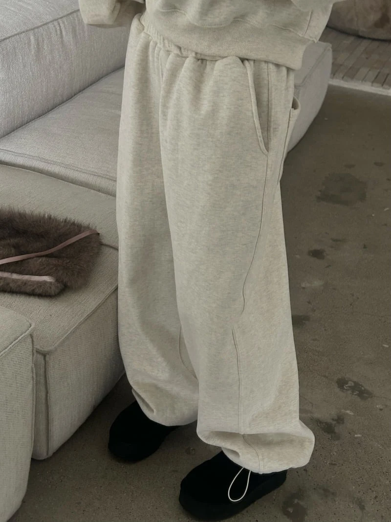 Buckle - Korean Women Fashion - #momslook - Double Fleece Wide Jogger Pants - 7