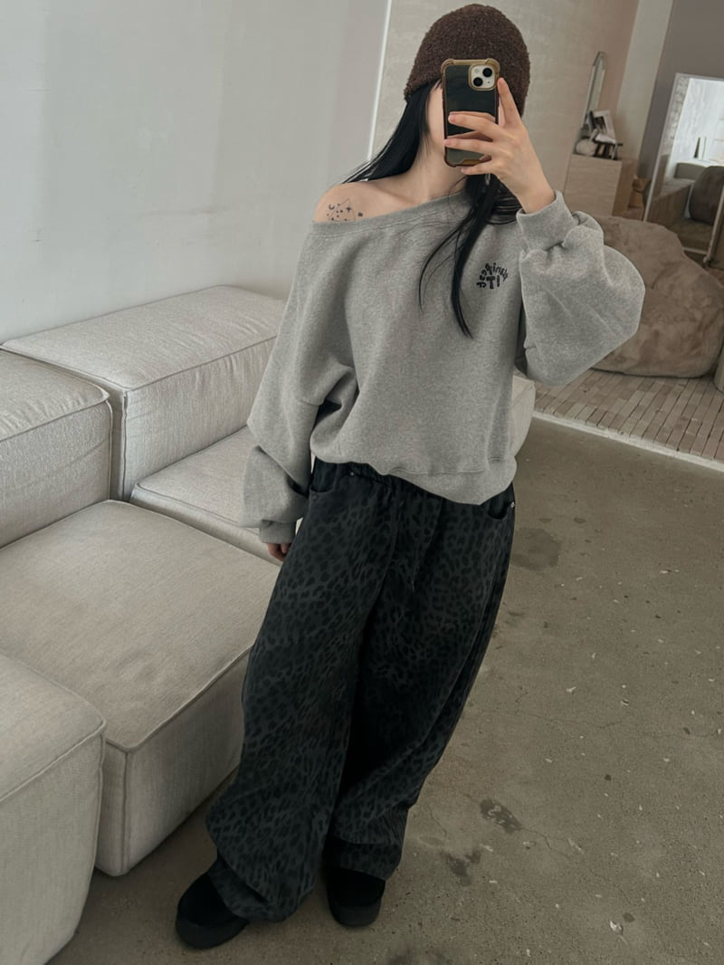 Buckle - Korean Women Fashion - #womensfashion - Leopard Wide Pants - 4