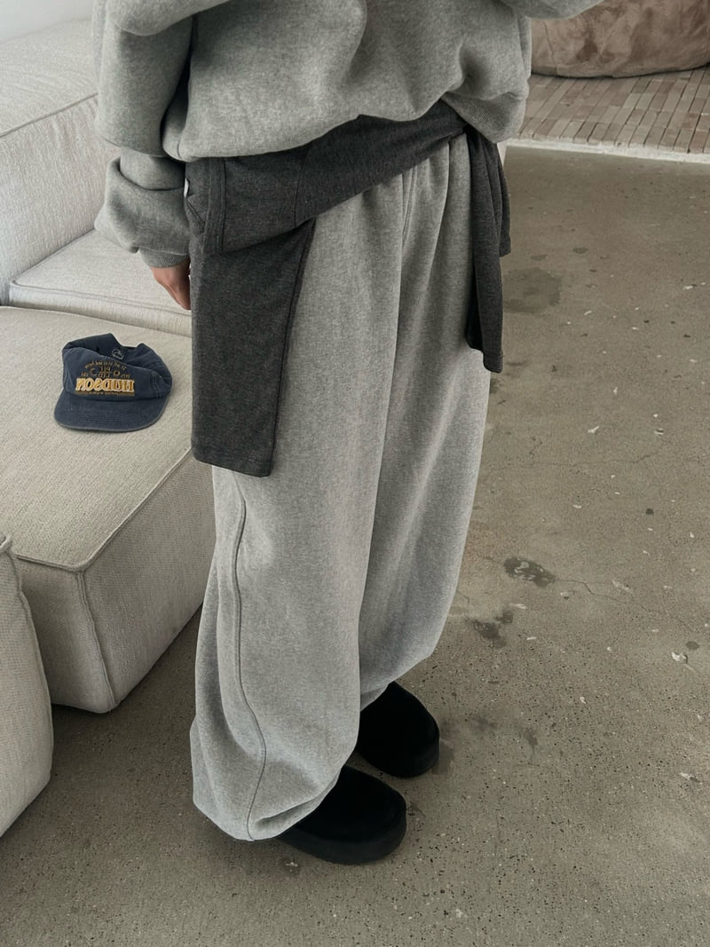 Buckle - Korean Women Fashion - #womensfashion - Double Fleece Wide Jogger Pants - 10