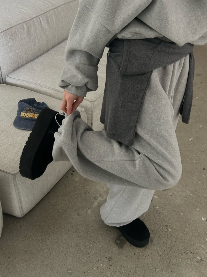 Buckle - Korean Women Fashion - #womensfashion - Double Fleece Wide Jogger Pants - 12