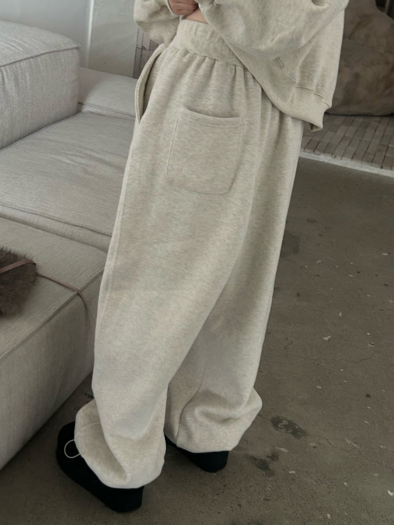 Buckle - Korean Women Fashion - #womensfashion - Double Fleece Wide Jogger Pants - 6
