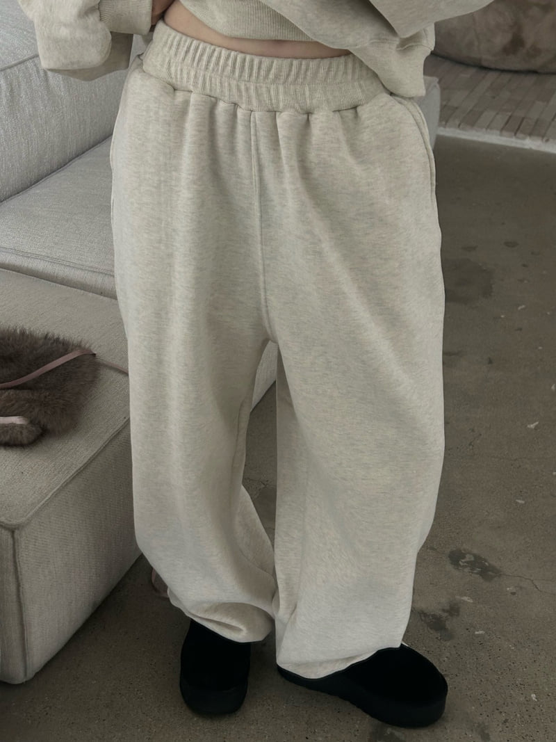 Buckle - Korean Women Fashion - #womensfashion - Double Fleece Wide Jogger Pants - 8
