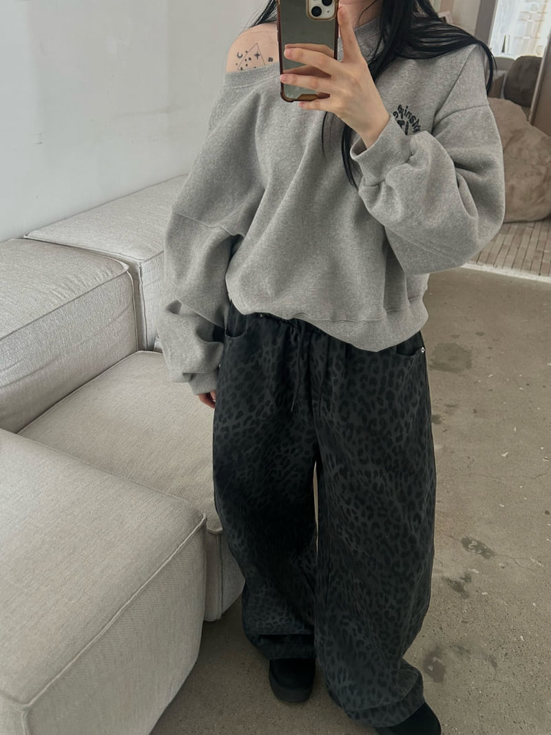 Buckle - Korean Women Fashion - #womensfashion - Leopard Wide Pants - 5