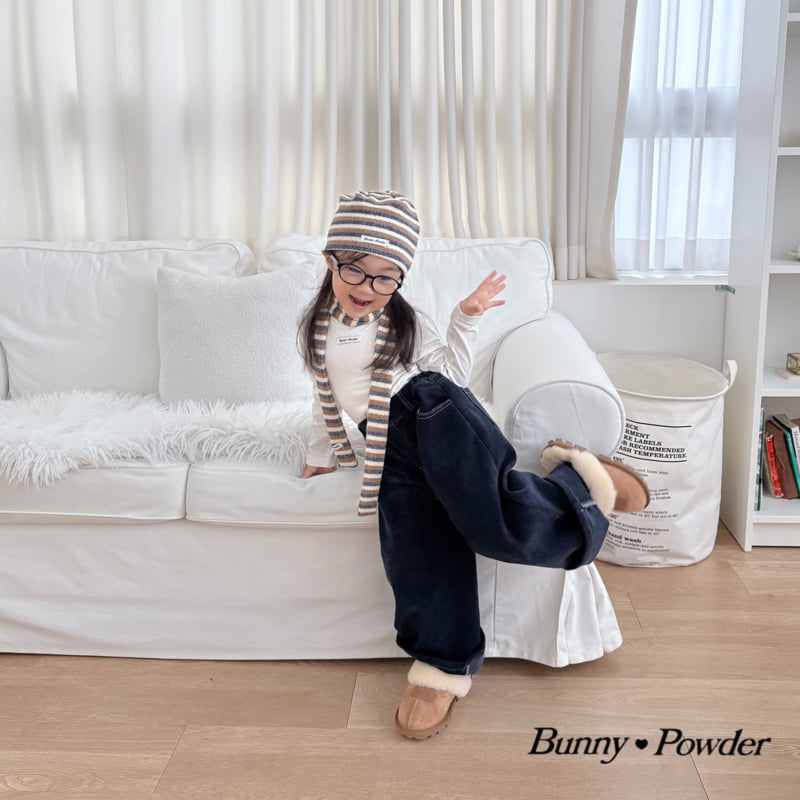 Bunny Powder - Korean Children Fashion - #Kfashion4kids - Warm Fleece Denim Pants - 9