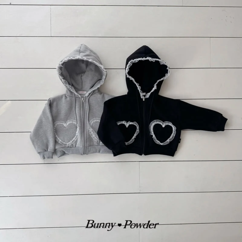Bunny Powder - Korean Children Fashion - #childofig - Heart Zip-Up Hoodie
