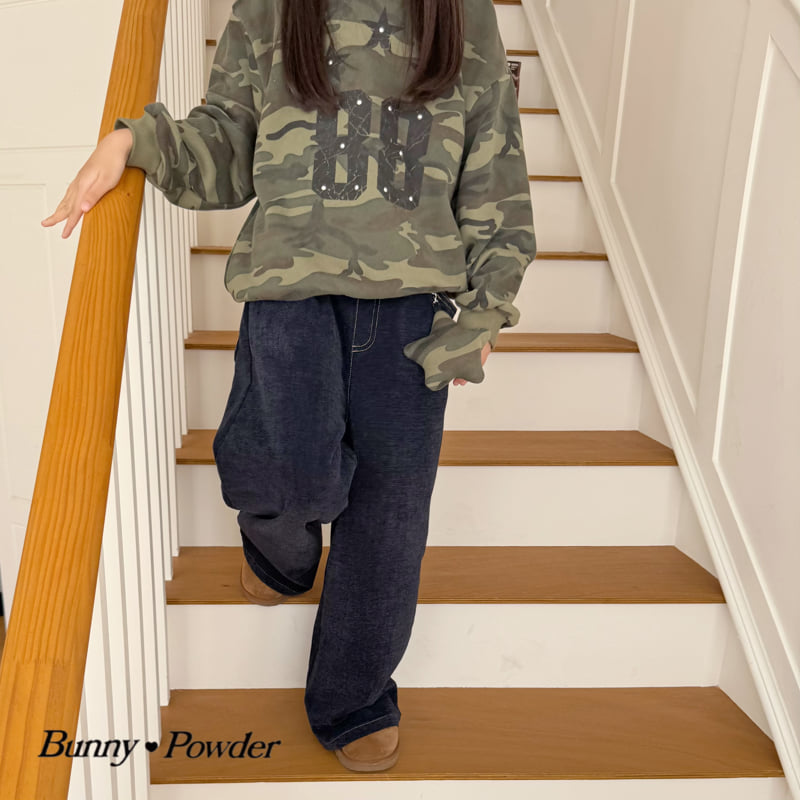 Bunny Powder - Korean Children Fashion - #designkidswear - Warm Fleece Denim Pants - 3
