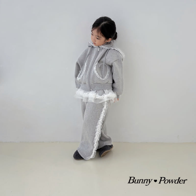 Bunny Powder - Korean Children Fashion - #designkidswear - Heart Zip-Up Hoodie - 3