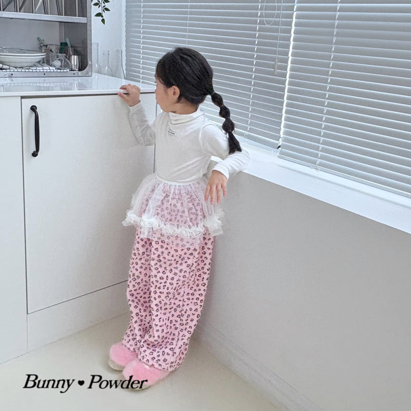 Bunny Powder - Korean Children Fashion - #kidsshorts - Leopard Fleece Pants - 7
