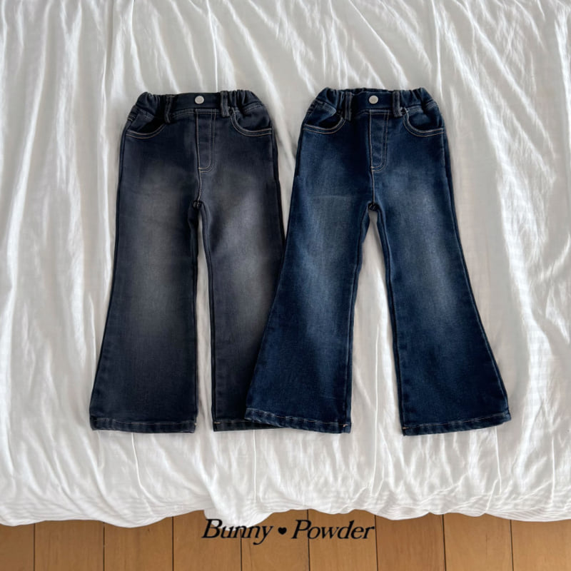 Bunny Powder - Korean Children Fashion - #kidsshorts - Gossi Fleece Denim Pants
