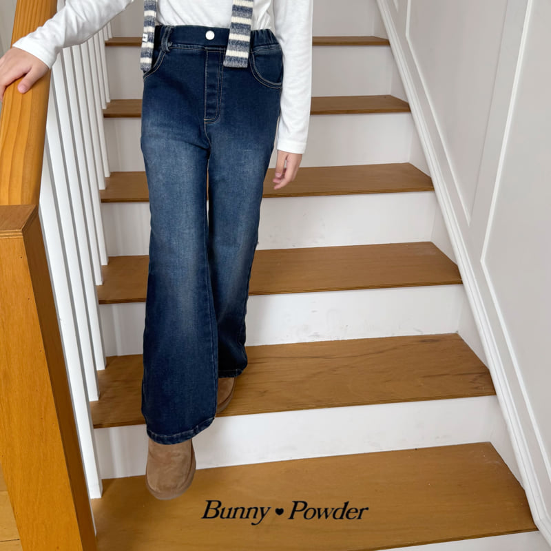 Bunny Powder - Korean Children Fashion - #kidzfashiontrend - Gossi Fleece Denim Pants - 3