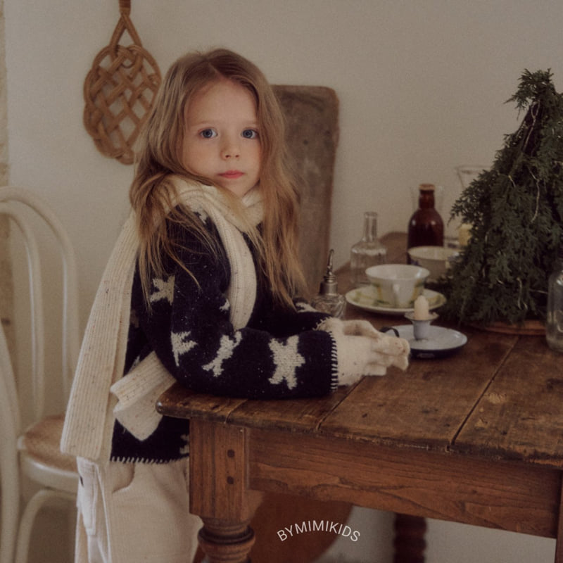 Bymimi - Korean Children Fashion - #kidsshorts - White Star Cardigan - 7