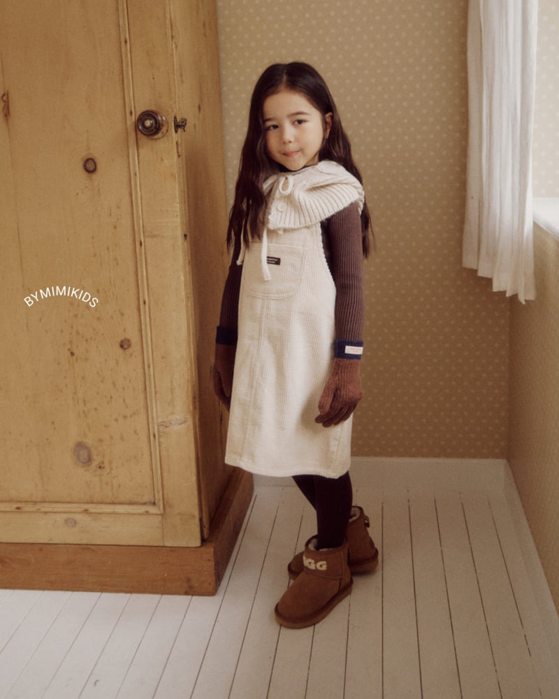 Bymimi - Korean Children Fashion - #kidsstore - Milk Corduroy One-piece - 9