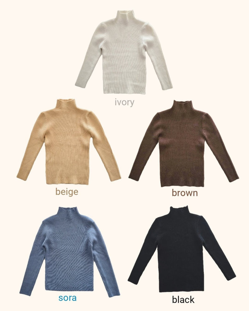 Bymimi - Korean Children Fashion - #minifashionista - Soft Half Turtleneck Knit