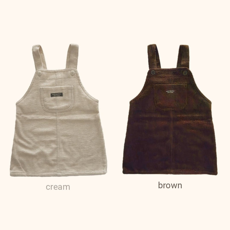 Bymimi - Korean Children Fashion - #toddlerclothing - Milk Corduroy One-piece